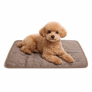 Pet Cooling Mat Brown Striped Quilted Small Dog Cat Breathable Mesh 19x15.5 NEW